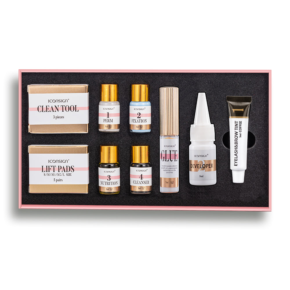 Kit de lifting y tinte para pestañas y cejas ICONSIGN – Café