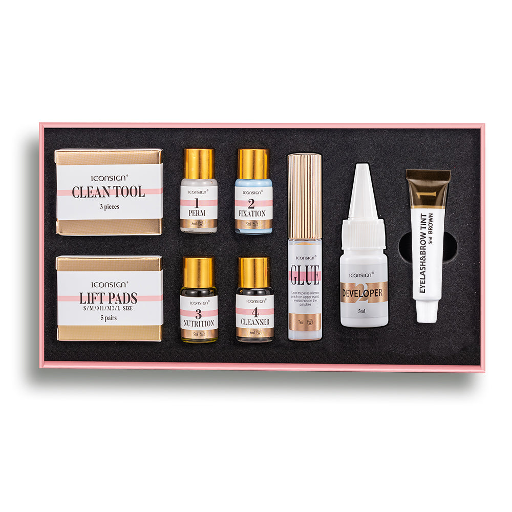 Kit de lifting y tinte para pestañas y cejas ICONSIGN – Marrón