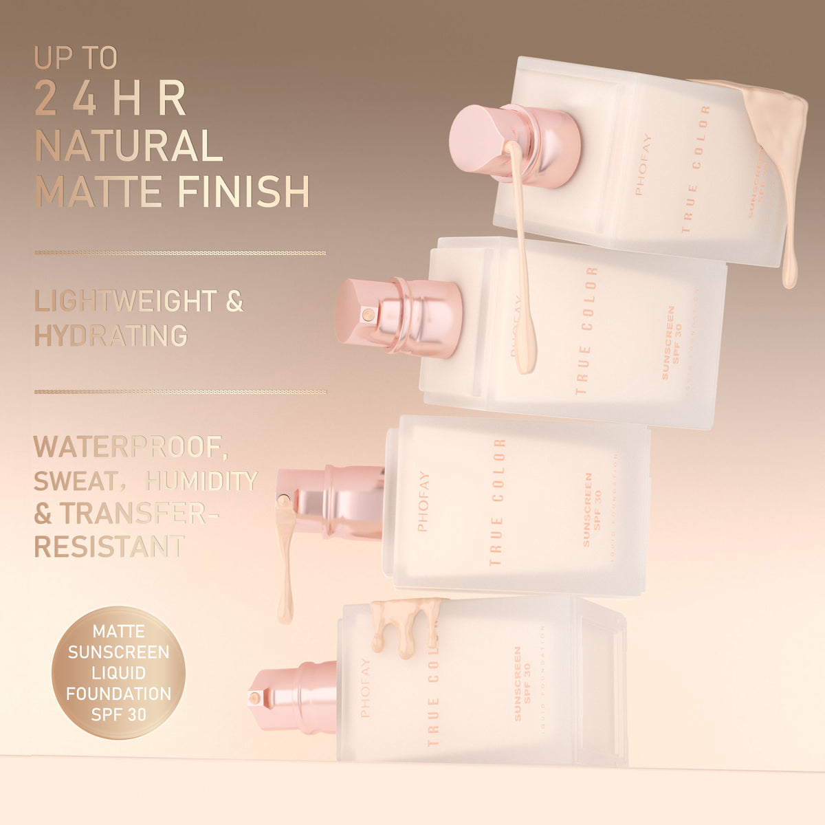Base de maquillaje mate con SPF 30 PHOFAY